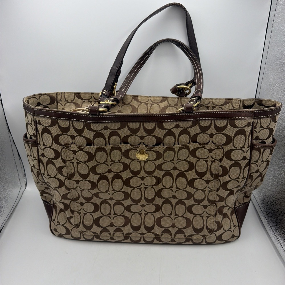 Authentic Coach Signature Canvas Tote Bag